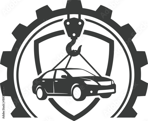Towing service logo template vector design concept.