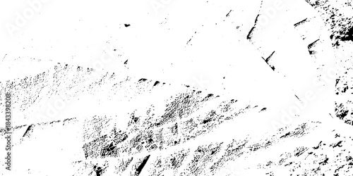 Black and white Dust overlay distress grungy effect paint. Black and white grunge seamless texture. Dust and scratches grain texture on white and black background.