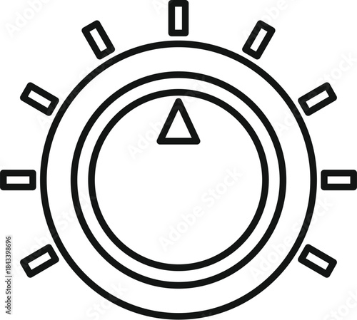 Control knob turned to maximum setting, featuring a triangle indicator