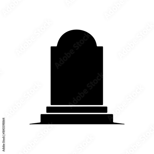 Gravestone silhouette vector flat design on white background.