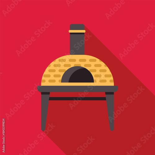 Traditional brick oven baking delicious pizzas in an italian restaurant, perfect for food and culinary concepts