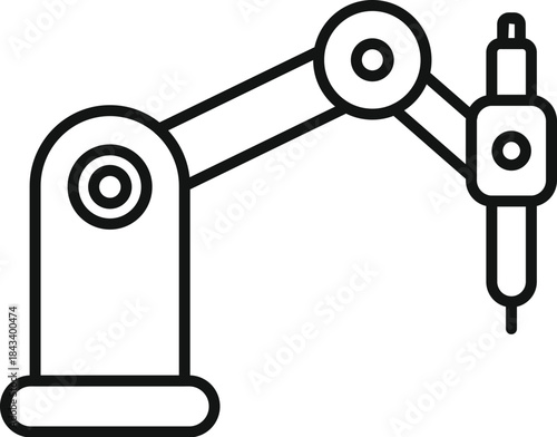 Robotic arm performing a precise operation using a specialized tool, highlighting automation in industrial manufacturing