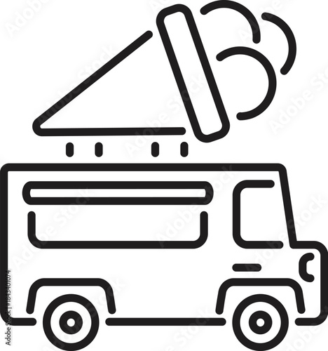 Ice cream food truck dispensing delicious frozen treats