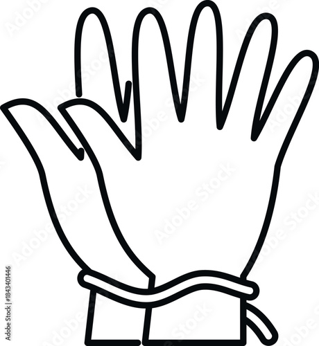 Tied hands representing restriction, no freedom, human rights violation