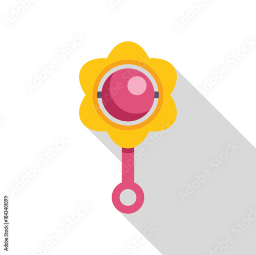 Baby rattle toy with flower shape and pink ball is perfect for entertaining and soothing infants