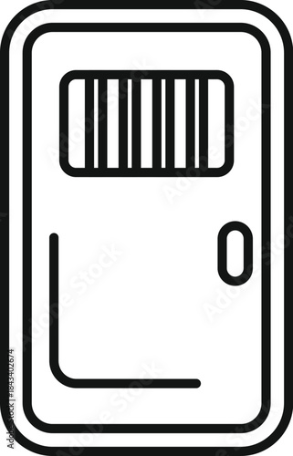 Prison cell door icon representing incarceration, restriction, and justice system