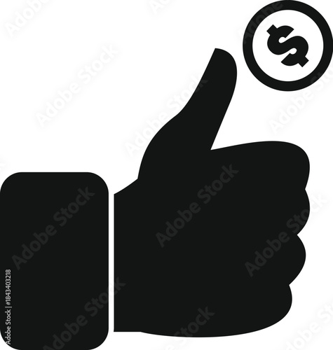 Hand showing approval for money, finance, and payment concepts