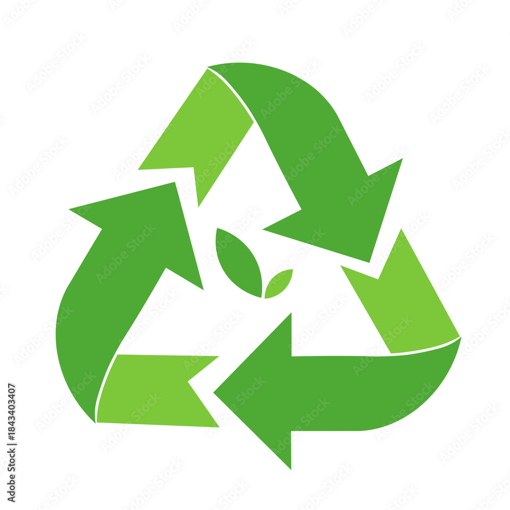 Obraz premium recycle symbol on green background