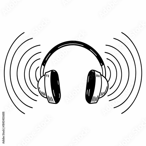 headphones on white background
