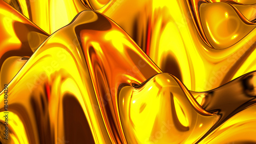 Abstract gold waves backgro...