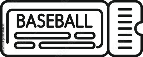 Baseball ticket icon representing entrance or pass to a sport game