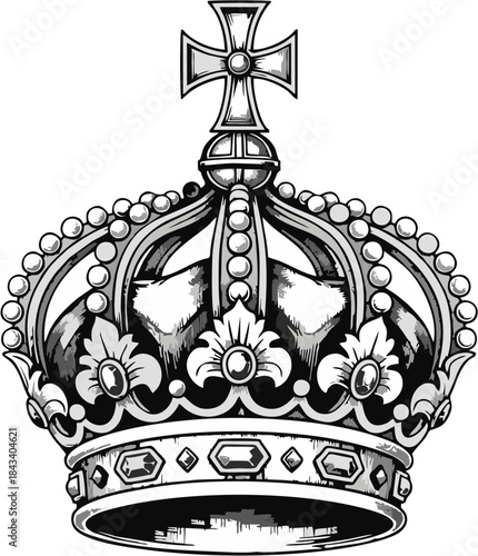 Elegant Royal Crown Illustration Symbol of Power, Royalty, and Authority
