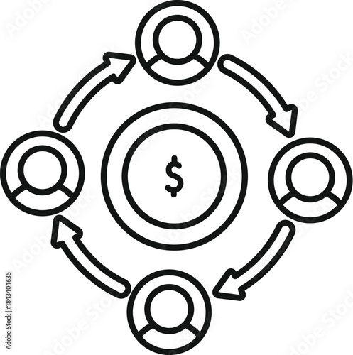 People sharing and exchanging money, representing crowdfunding and peer to peer finance
