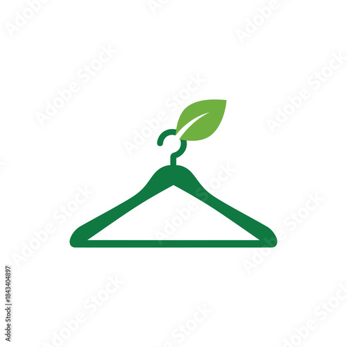 Stunning green hanger icon symbolizing eco friendly fashion and sustainable clothing care for modern branding needs
