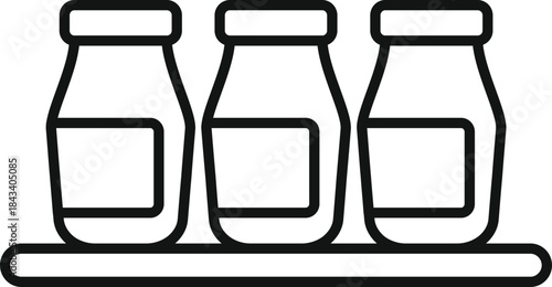 Yogurt jars on a shelf representing dairy products and healthy nutrition