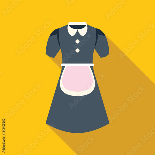 Maid uniform dress with apron illustrating housekeeping and professional cleaning