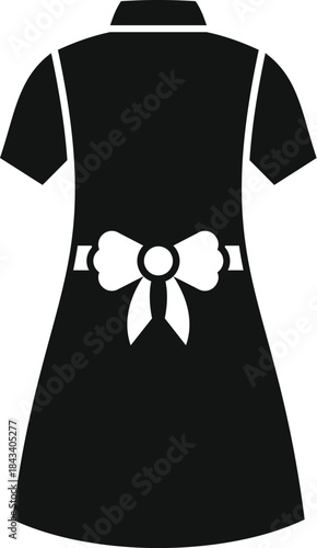Maid uniform dress with apron and bow, representing cleaning service
