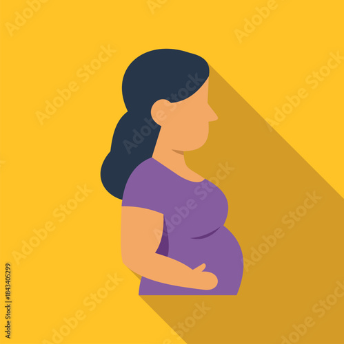 Pregnant woman showing her baby bump, symbolizing family and expecting new life