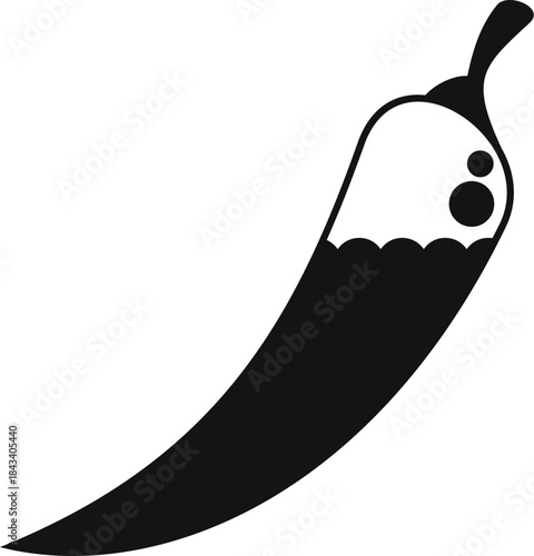 Black chili pepper icon representing cooking ingredient and spicy flavor