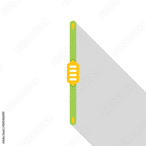 Ski strap in green featuring a yellow grip detail for holding skis together