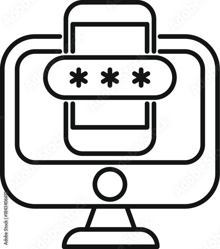 Computer and smartphone screen showing inputting password for secure login