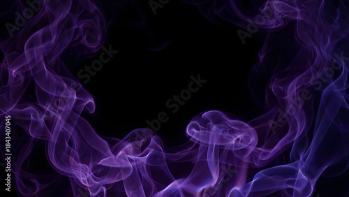 Vibrant Purple Smoke Swirling in Darkness.
