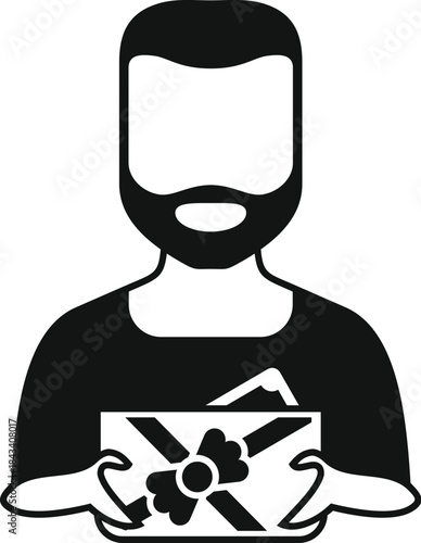Man holding a gift box with a bow, representing giving and generosity