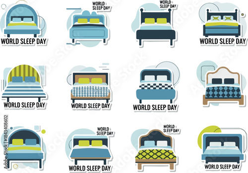 Collection of Vector Illustrations for World Sleep Day Celebration