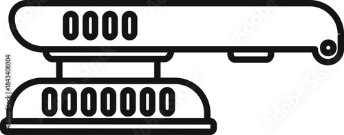 Outline icon representing an electric sander power tool for woodworking