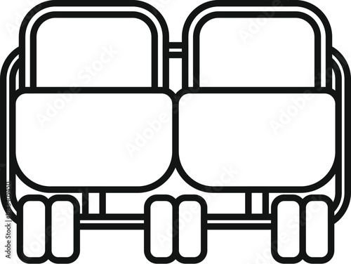Bus seats icon representing passenger interior or waiting area furniture