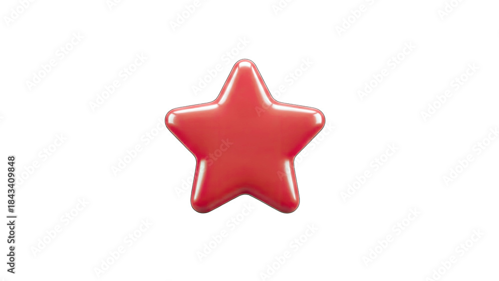 Obraz premium Red Star Isolated on White Background