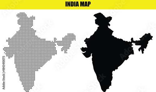 India Dotted Map Design 