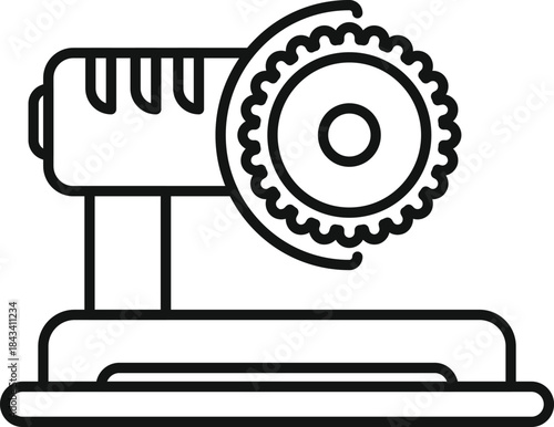 Miter saw using a circular blade for cutting materials in a workshop setting