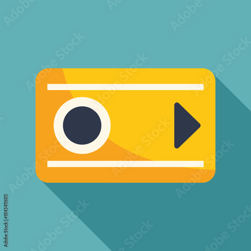 Retro audio cassette tape icon representing vintage music playback