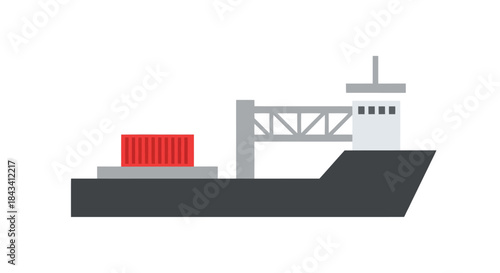 Flat, modern shipping vessel