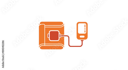 Orange blood pressure monitor outline
