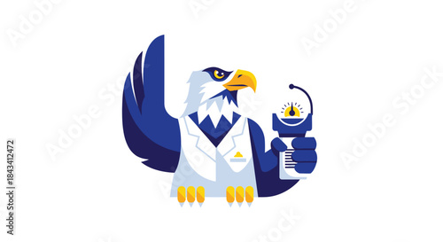 Eagle scientist with gauge