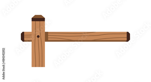 Wooden cross section with texture and joint