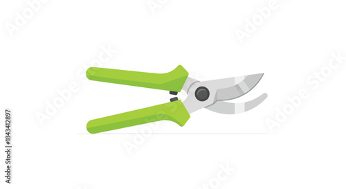 Green-handled pruners