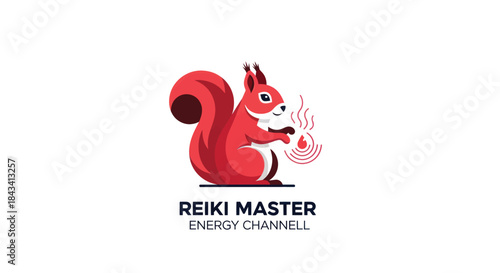 Red squirrel seated, channeling energy