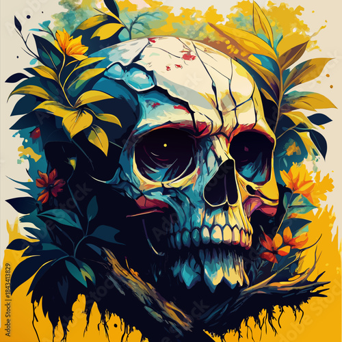 teschio fra le foglie 03