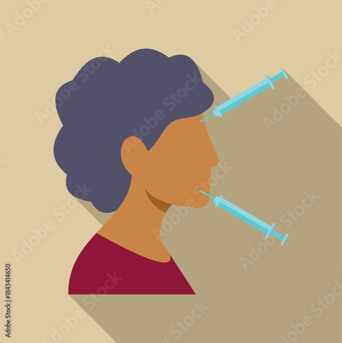 Woman getting cosmetic injections on face, enhancing beauty with anti aging procedures