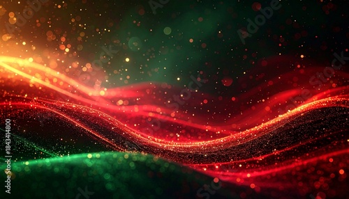 Modern Abstract Kwanzaa Background with Glowing Bokeh and Smooth Color Transition