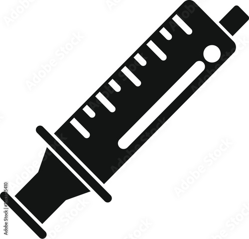 Syringe vector icon for medical treatment, vaccine dose, and healthcare concepts
