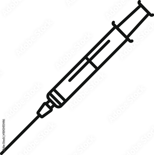 Syringe with needle showing medical healthcare injection concept