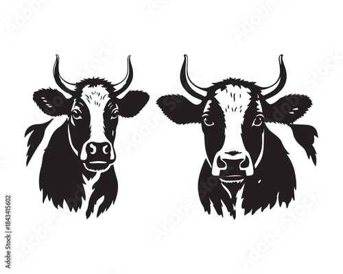 cow head silhouette, dairy cow silhouette, cow face vector design illustration set collection, cow head silhouette, cow face silhouette, cow head vector, cow face vector, cattle head silhouette, 