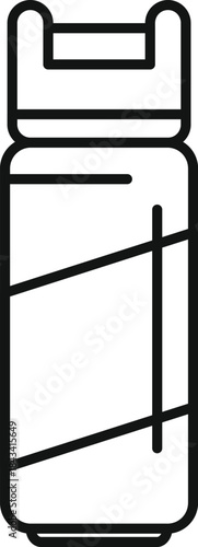 Reusable thermos bottle for hot or cold beverages in a minimalist line art style