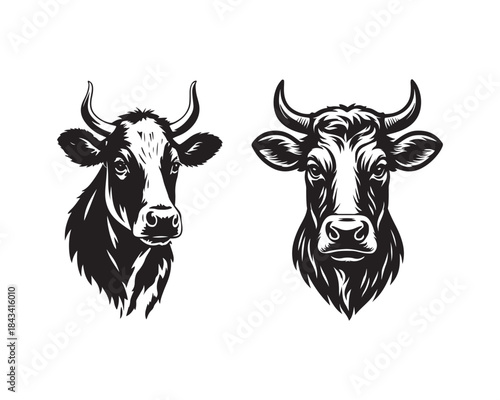 cow head silhouette, dairy cow silhouette, cow face vector design illustration set collection, cow head silhouette, cow face silhouette, cow head vector, cow face vector, cattle head silhouette, 