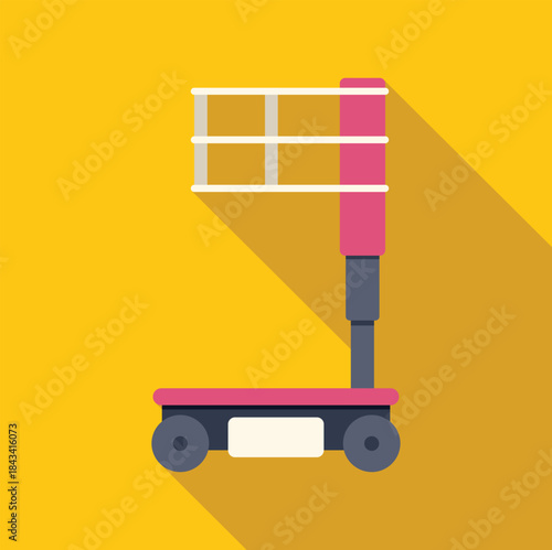 Industrial scissor lift machine for construction and maintenance with long shadow
