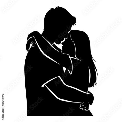 Couple silhouette illustration Vector